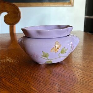 Lavender Floral Ceramic African Violet Planter